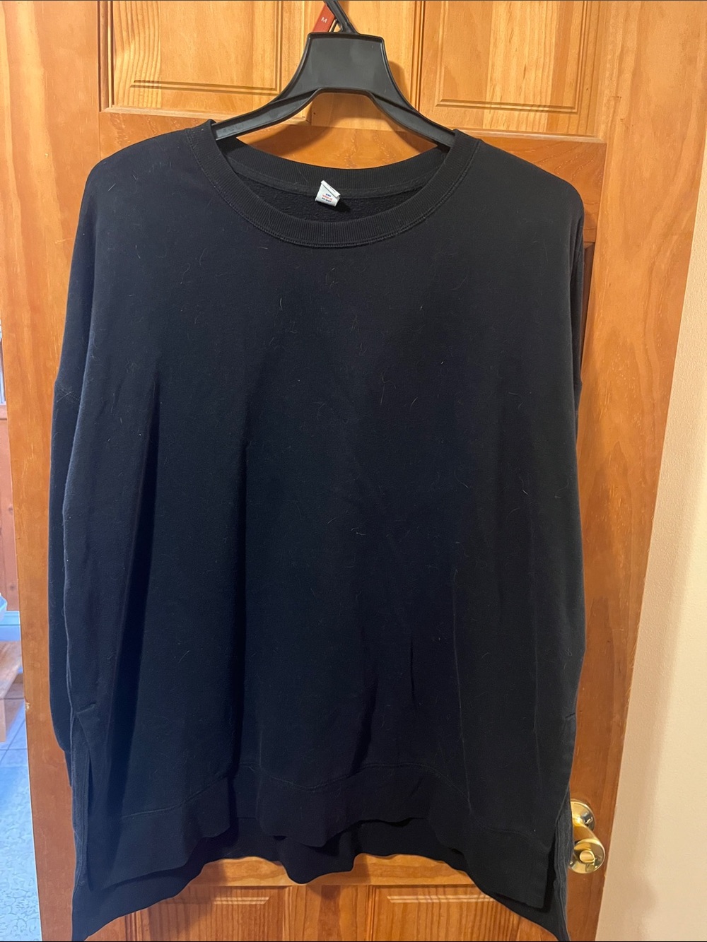 Old Navy Black Crewneck Tunic Sweatshirt
